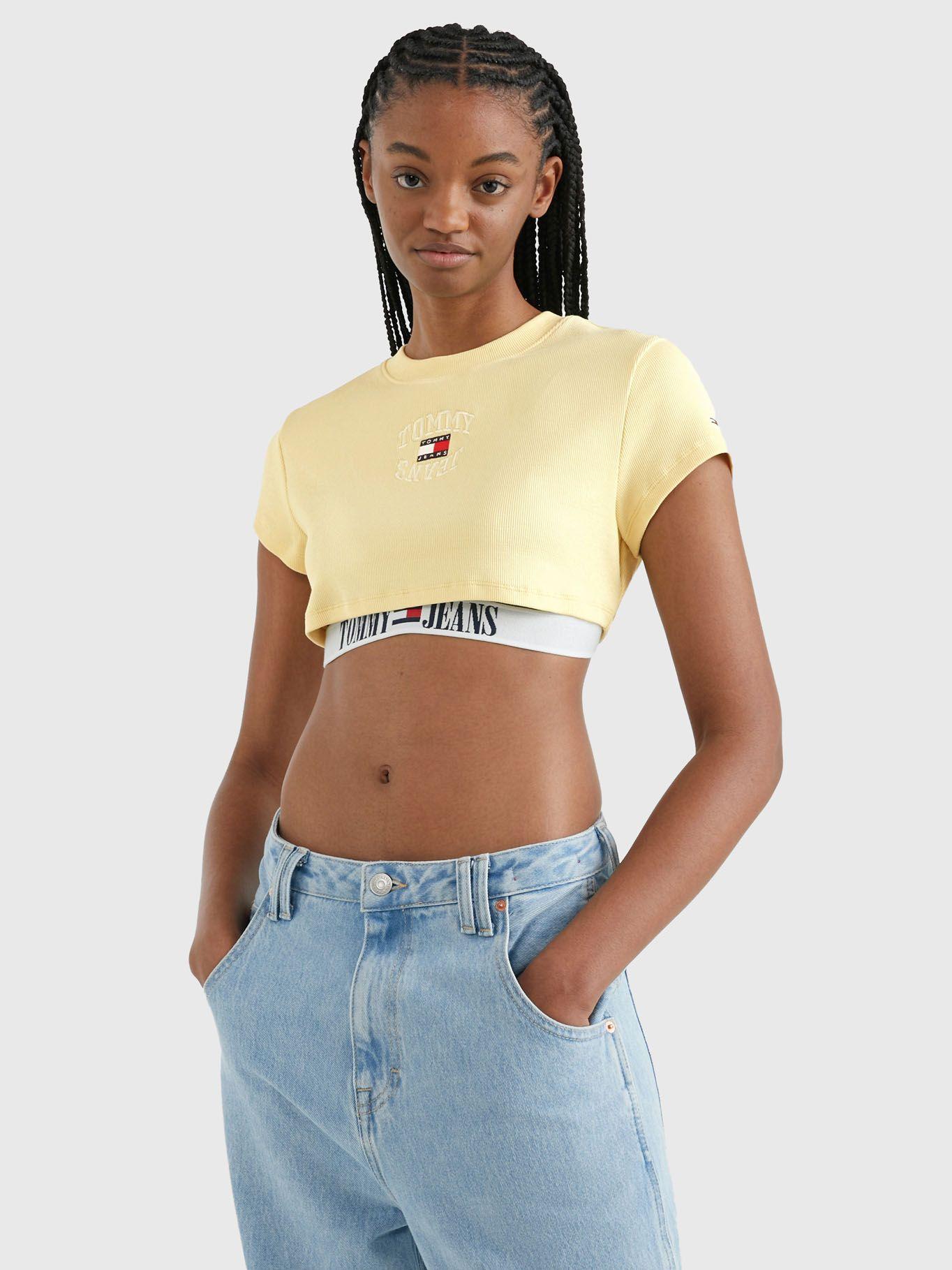 Polera Super Cropped Amarillo Tommy Jeans-0
