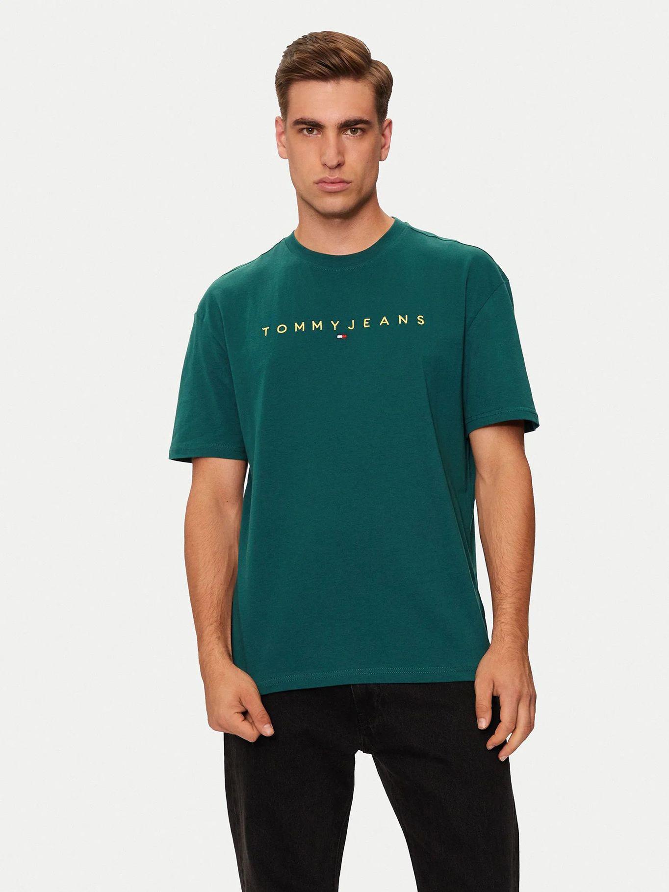Polera Regular Fit Con Logo Bordado Verde Tommy Jeans-0