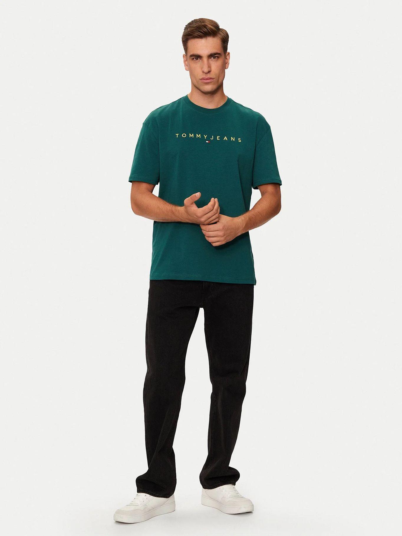 Polera Regular Fit Con Logo Bordado Verde Tommy Jeans-1
