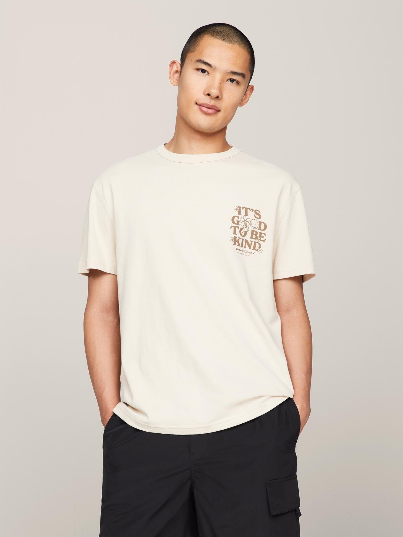 Polera Novelty Graphic Logo Beige Tommy Hilfiger-0