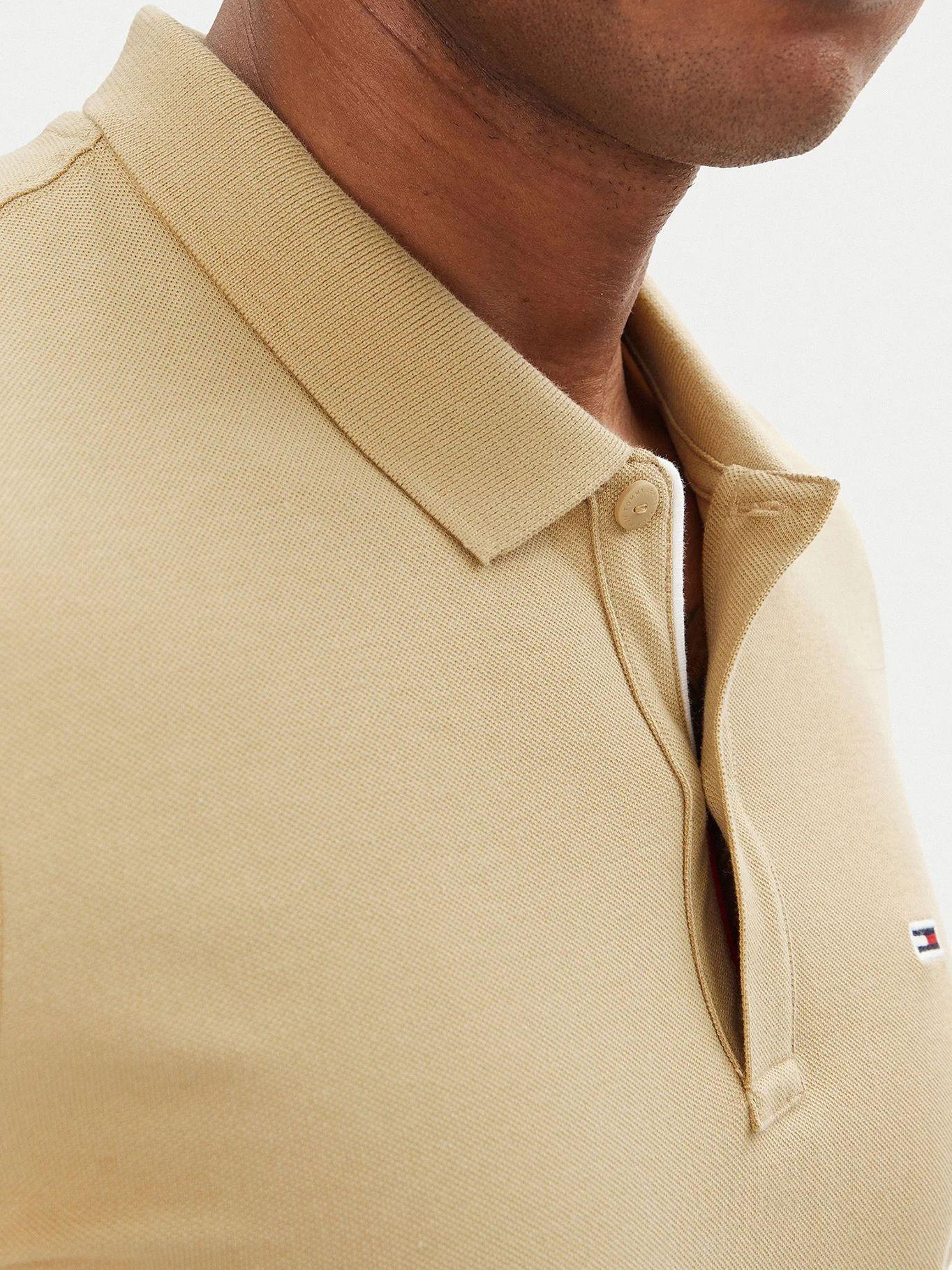 Polo Placket Logo Slim Fit Beige Tommy Jeans-4