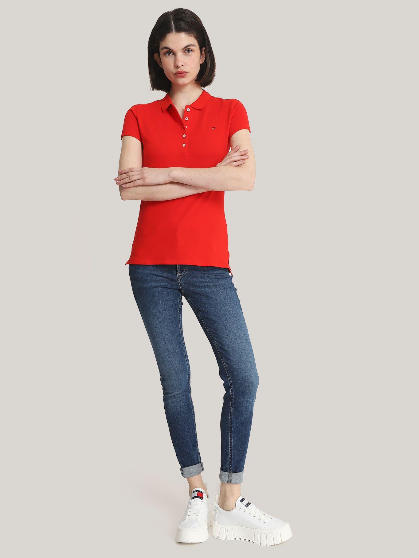 Polo Solid Slim Fit Con 5 Botones Rojo Tommy Hilfiger-1
