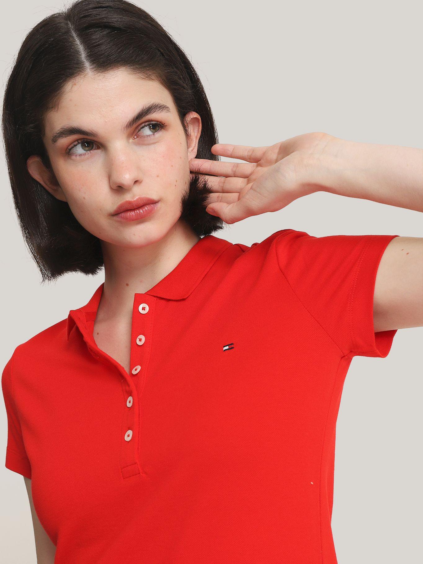 Polo Solid Slim Fit Con 5 Botones Rojo Tommy Hilfiger-3