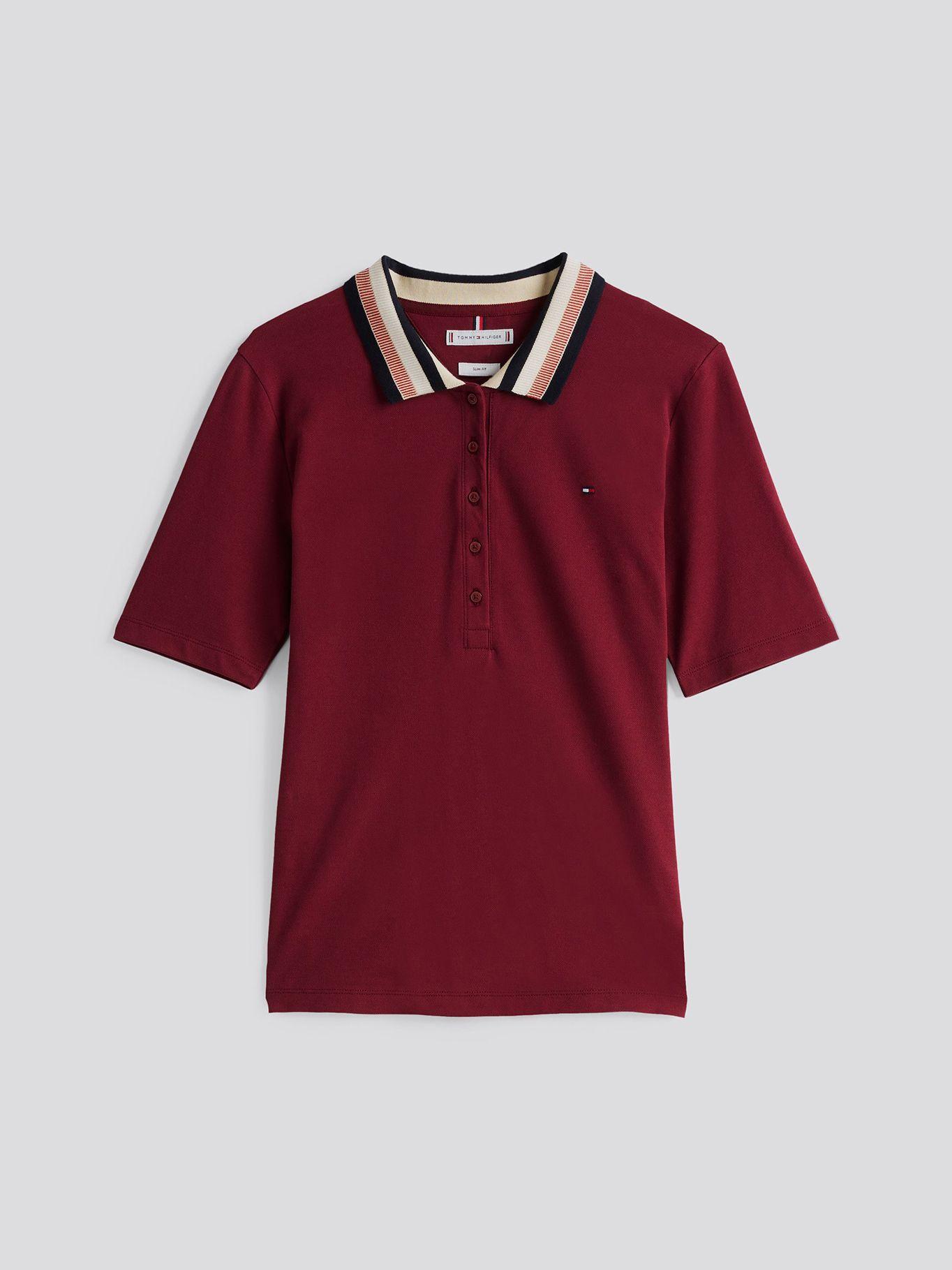 Polo De Piqué Slim Fit Burdeo Tommy Hilfiger-4