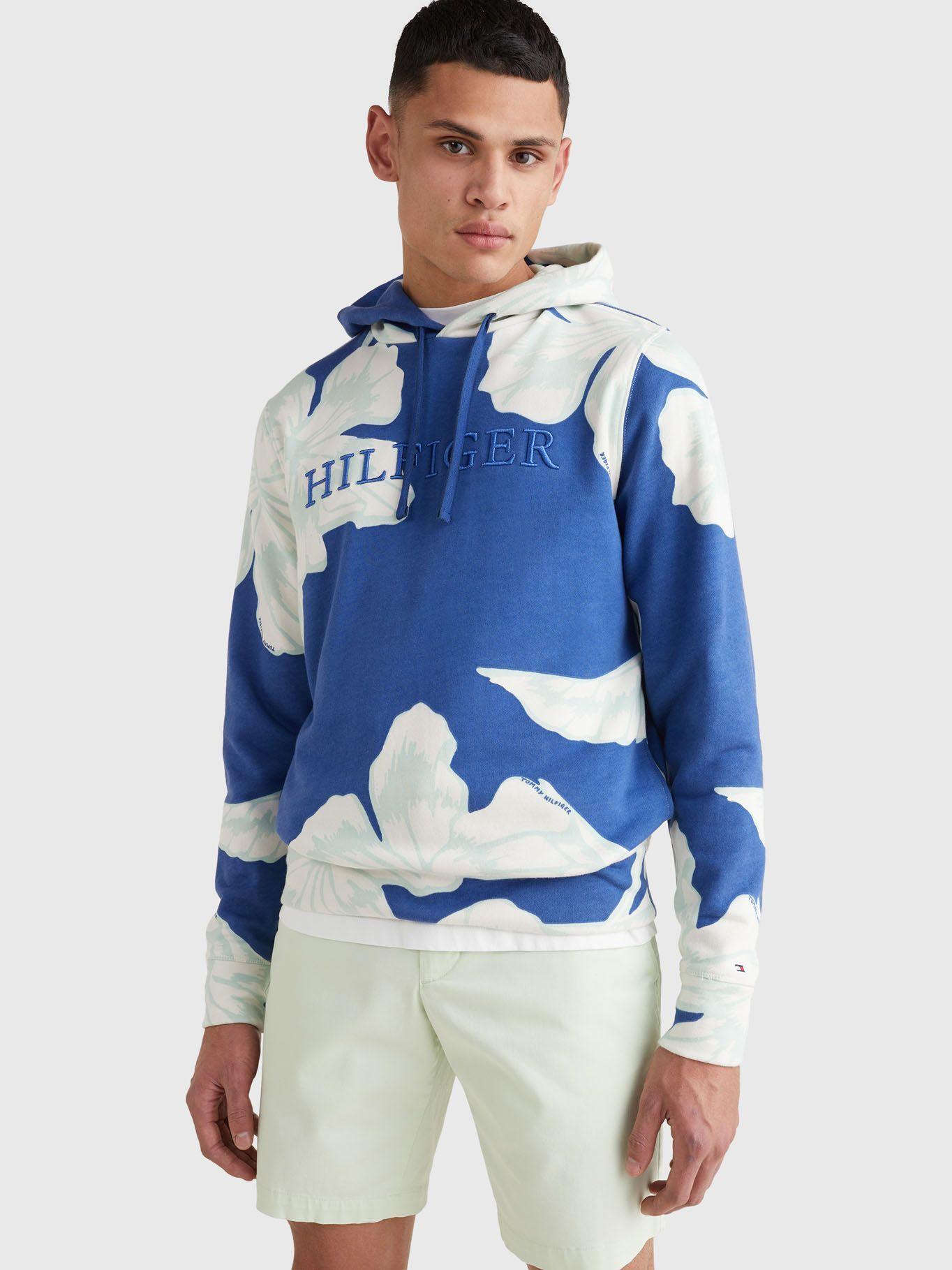 Polerón Hoodie Floral Celeste Tommy Hilfiger JN2-3