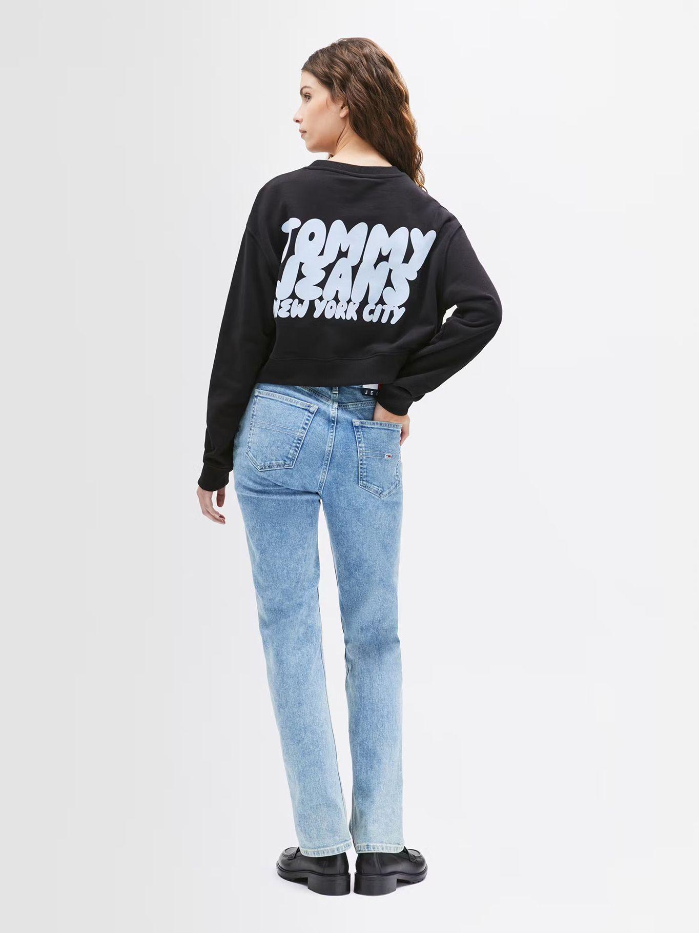 Polerón Cropped Bubble Logo Negro Tommy Jeans-2
