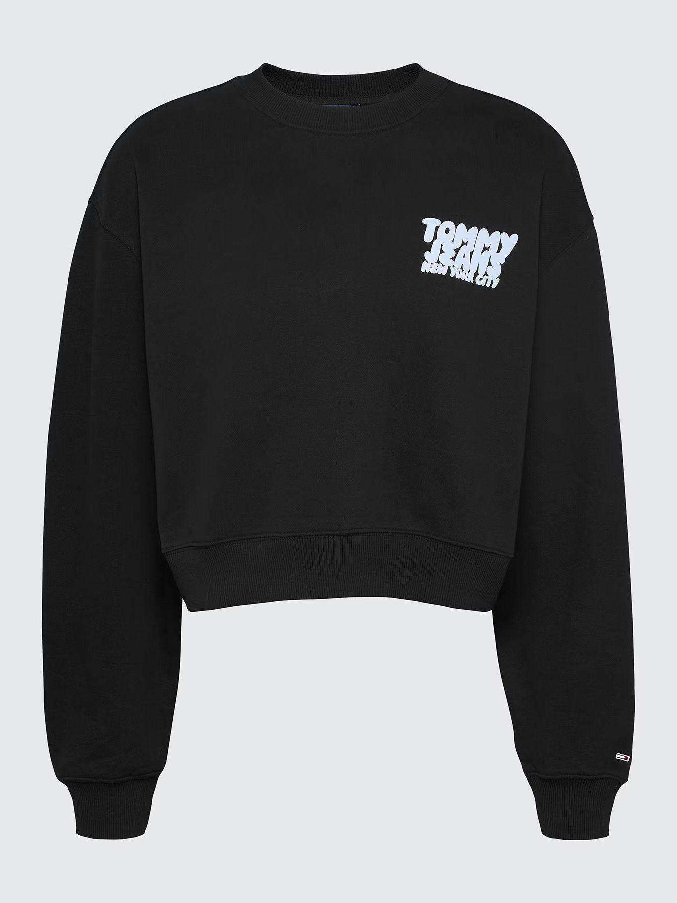 Polerón Cropped Bubble Logo Negro Tommy Jeans-4