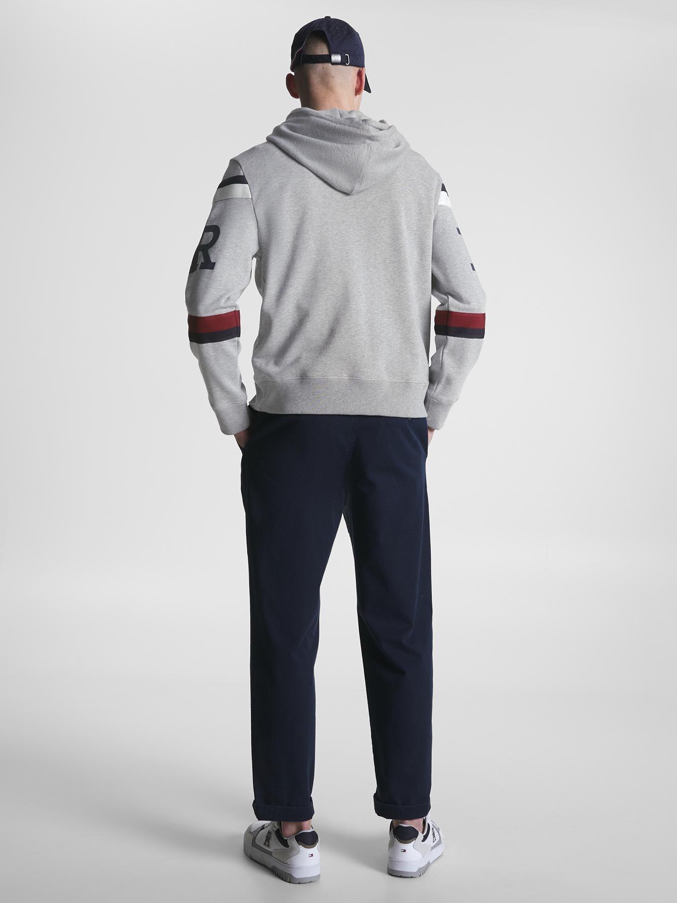 Polerón Hoodie Global Stripe Gris Tommy Hilfiger-2