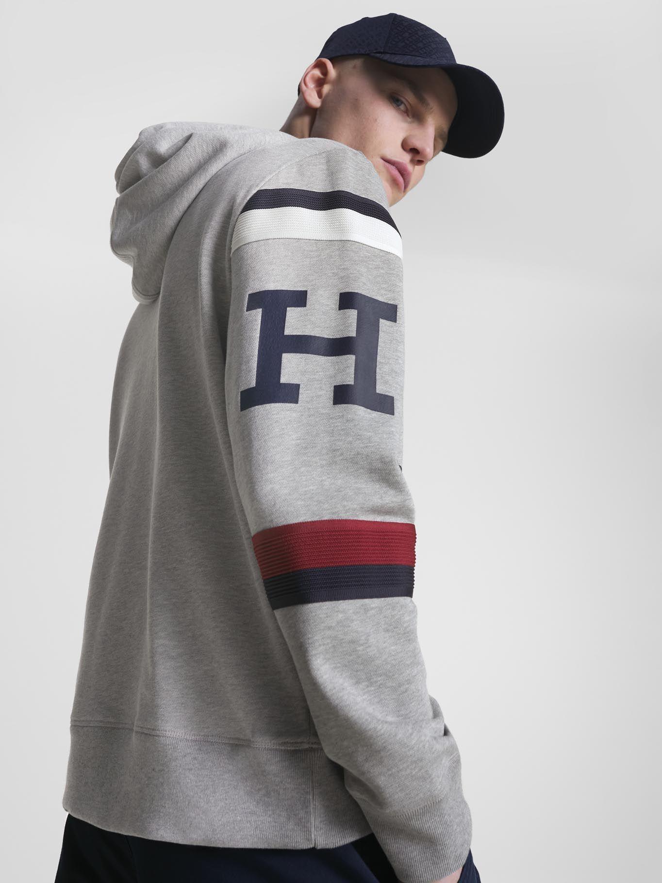 Polerón Hoodie Global Stripe Gris Tommy Hilfiger-3