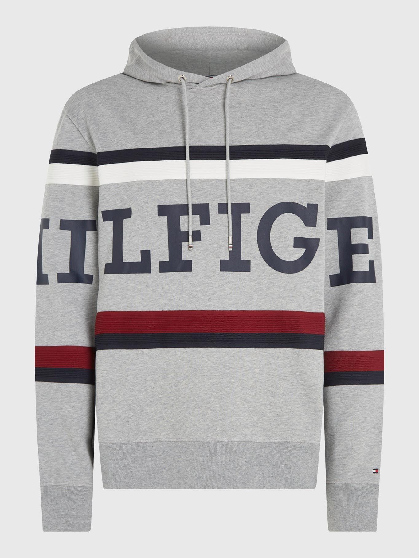 Polerón Hoodie Global Stripe Gris Tommy Hilfiger-5
