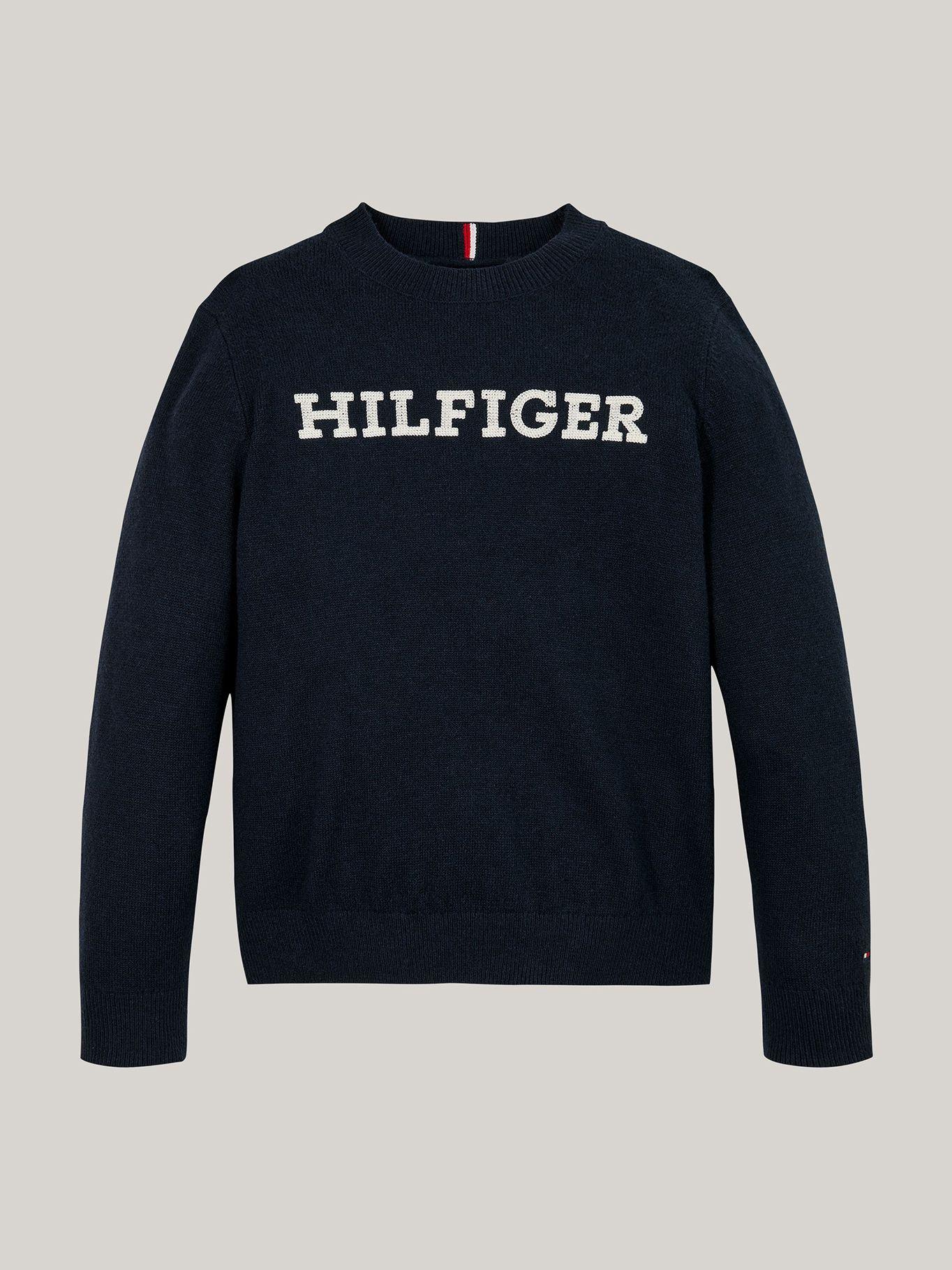 Sweater Con Logo Monotype Azul Tommy Hilfiger-4