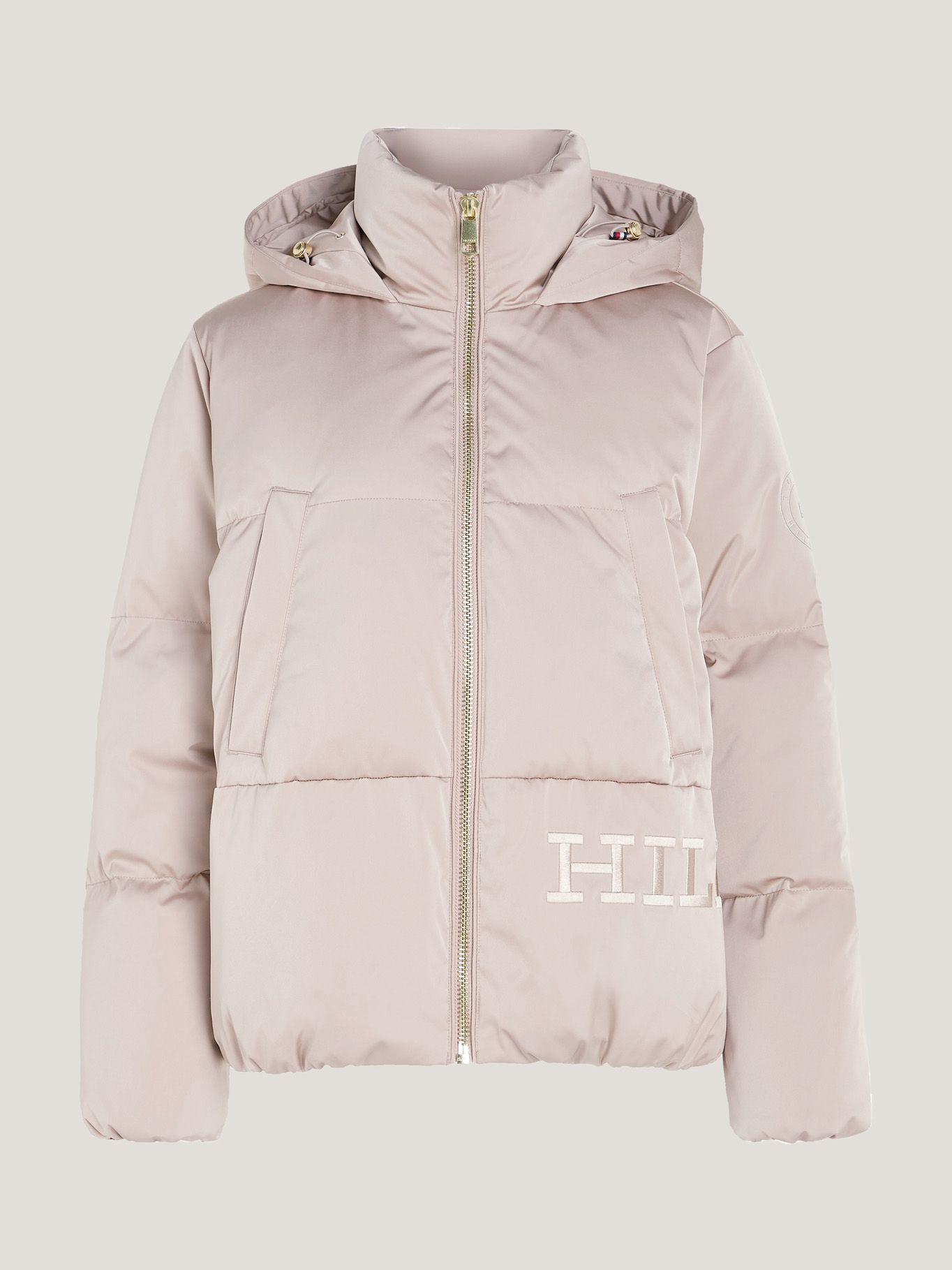 Parka Relaxed De Satén Con Gorro Beige Tommy Hilfiger-5