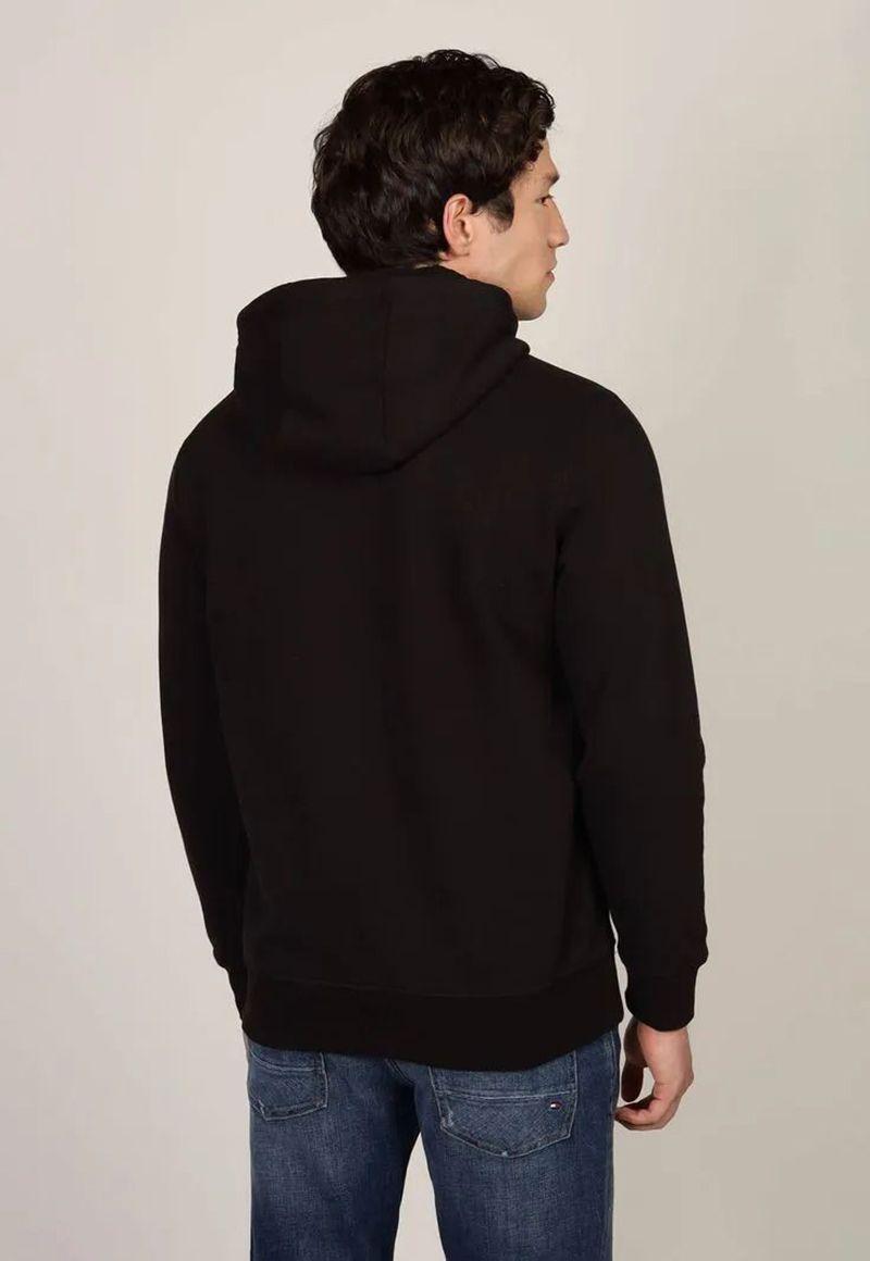 Polerón Hoodie Con Logo Central De Rayas Negro Tommy Hilfiger-2