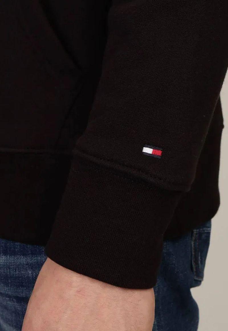 Polerón Hoodie Con Logo Central De Rayas Negro Tommy Hilfiger-4