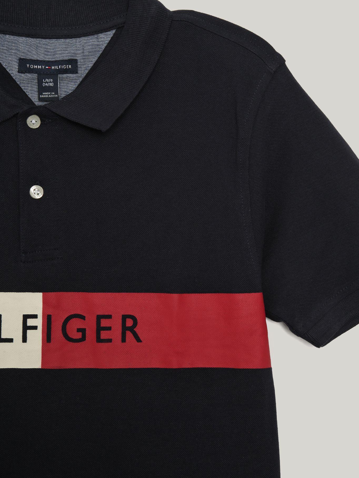 Polo De Niño Logo / Estampado Azul Tommy Hilfiger-2