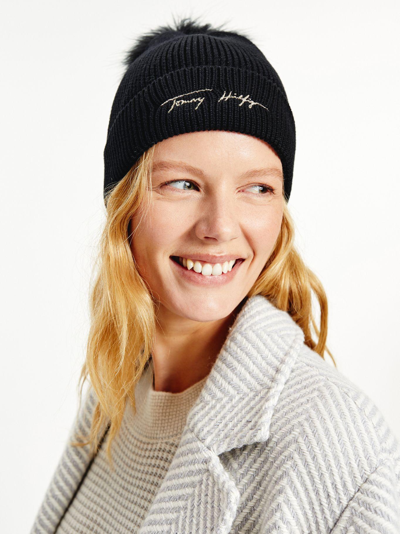 Gorro Beanie Signature Negro Tommy Hilfiger F2-2