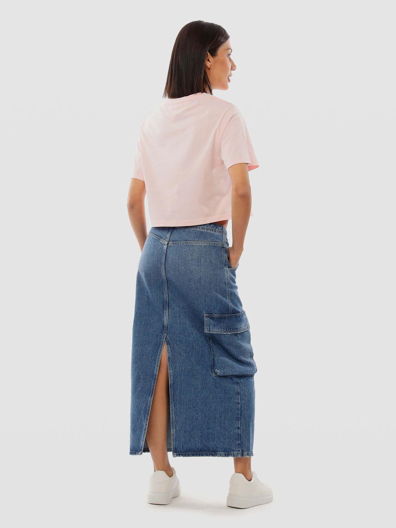 Polera Tonal Crest Logo Rosado Tommy Jeans-1