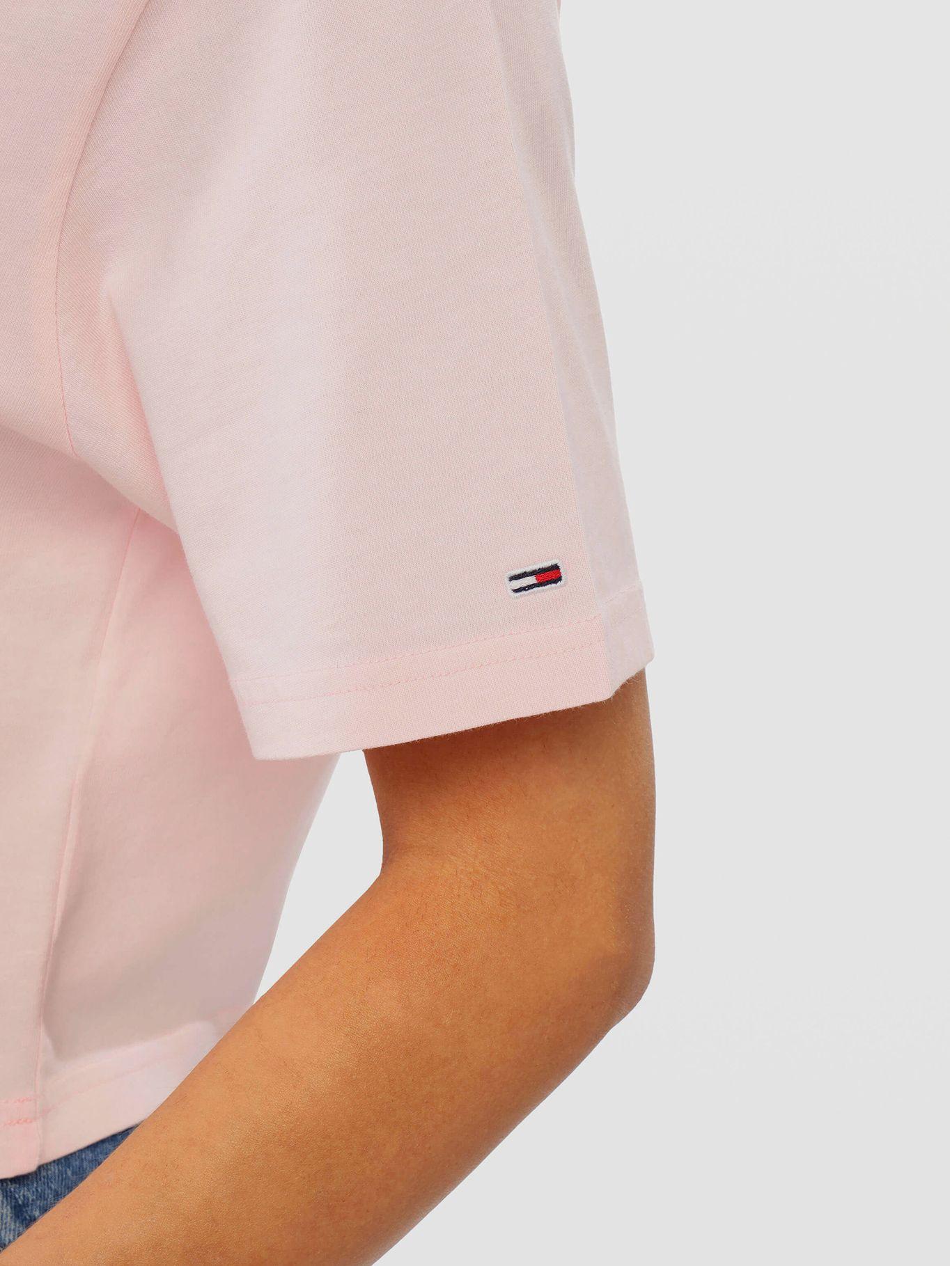 Polera Tonal Crest Logo Rosado Tommy Jeans-3