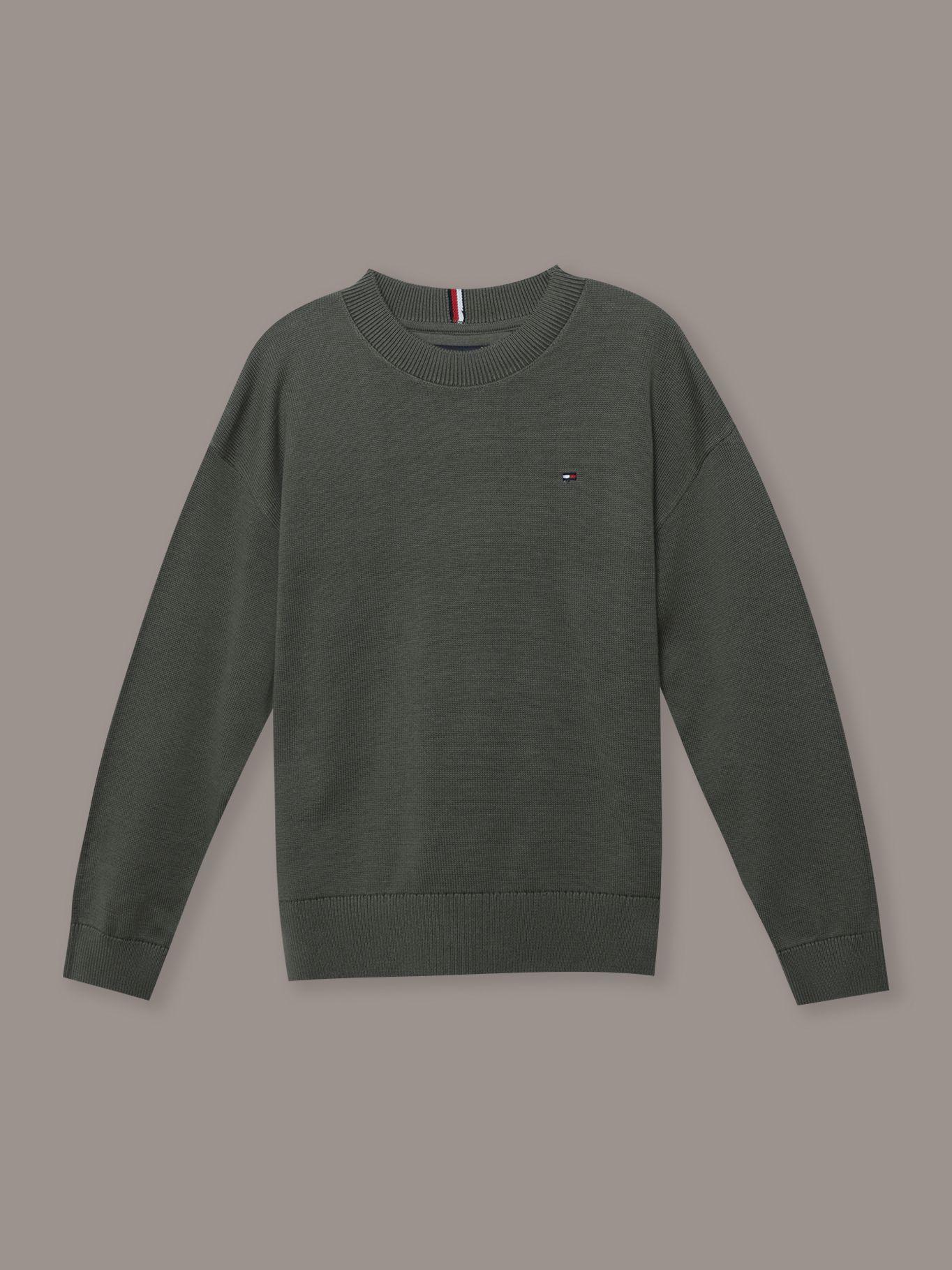 Sweater Niño Con Bordado Essential Verde Tommy Hilfiger-0