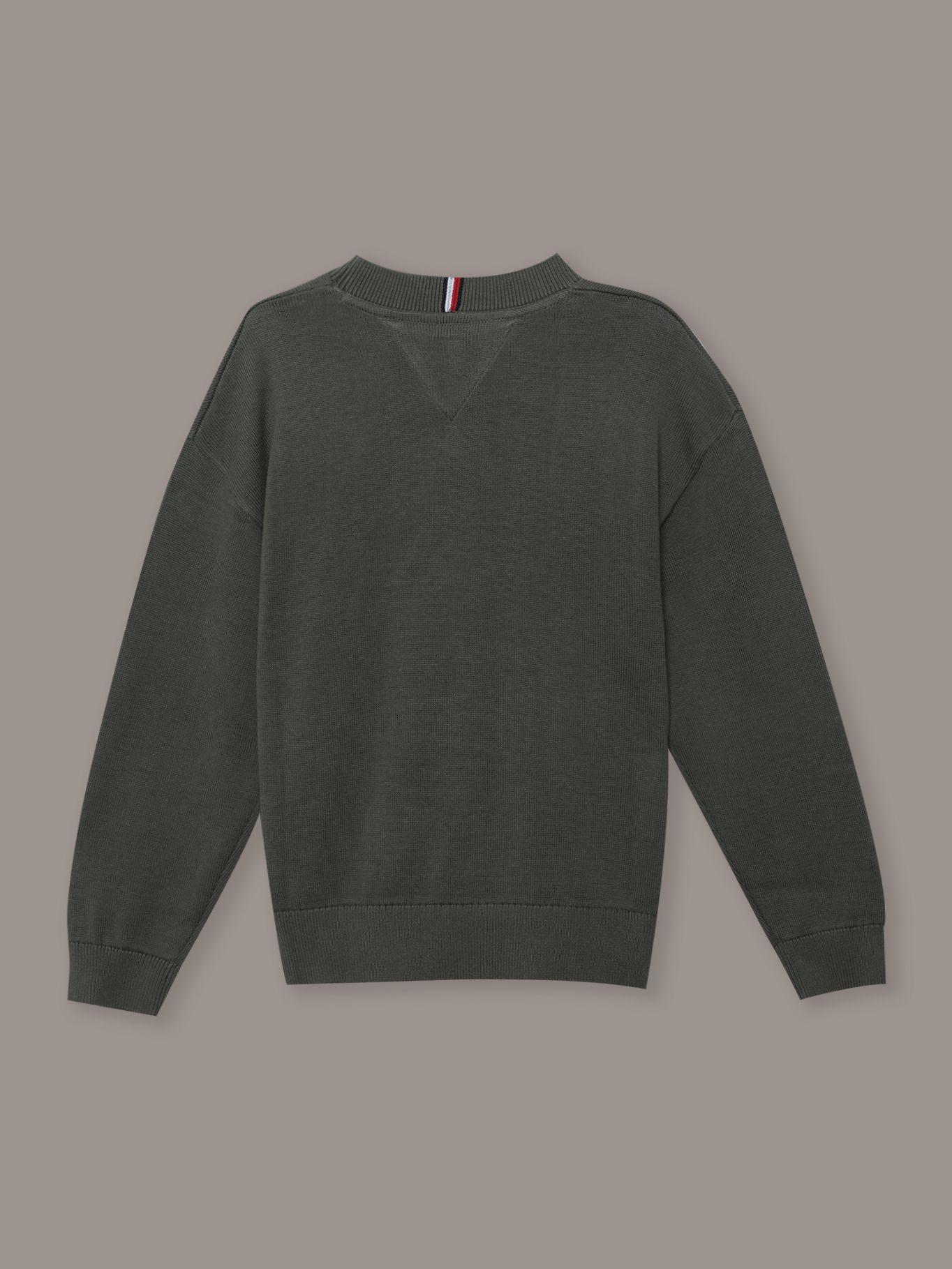 Sweater Niño Con Bordado Essential Verde Tommy Hilfiger-1