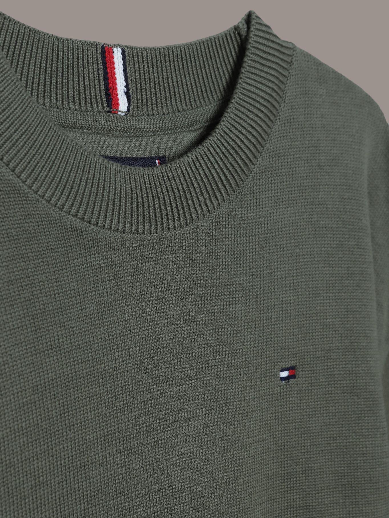 Sweater Niño Con Bordado Essential Verde Tommy Hilfiger-3