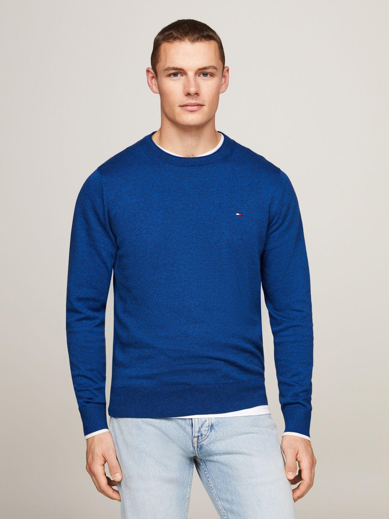 Sweater De Punto Mouliné C-Neck Azul Tommy Hilfiger-0