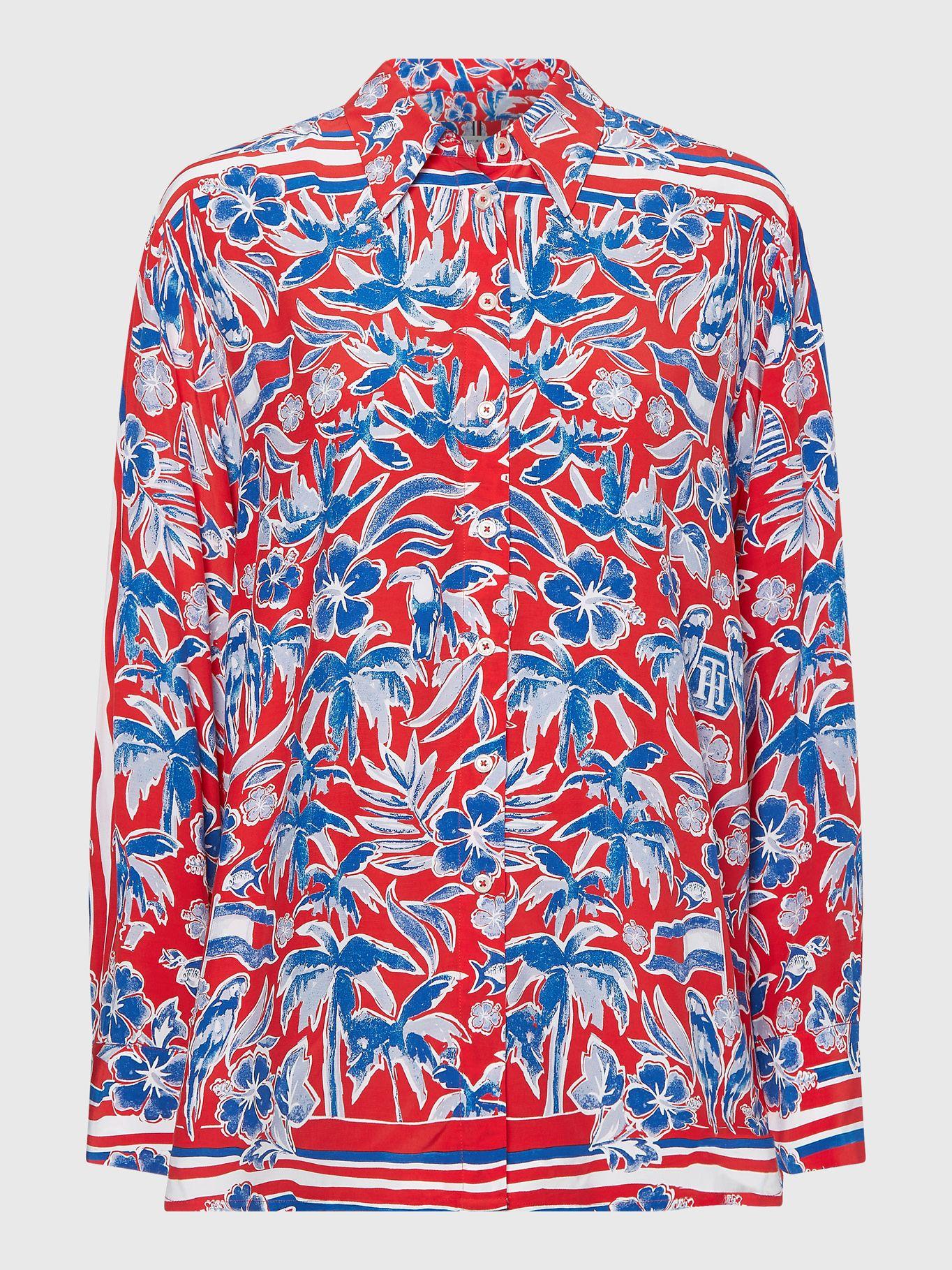 Blusa Relaxed Print Tipo Pañuelo Rojo Tommy Hilfiger-0