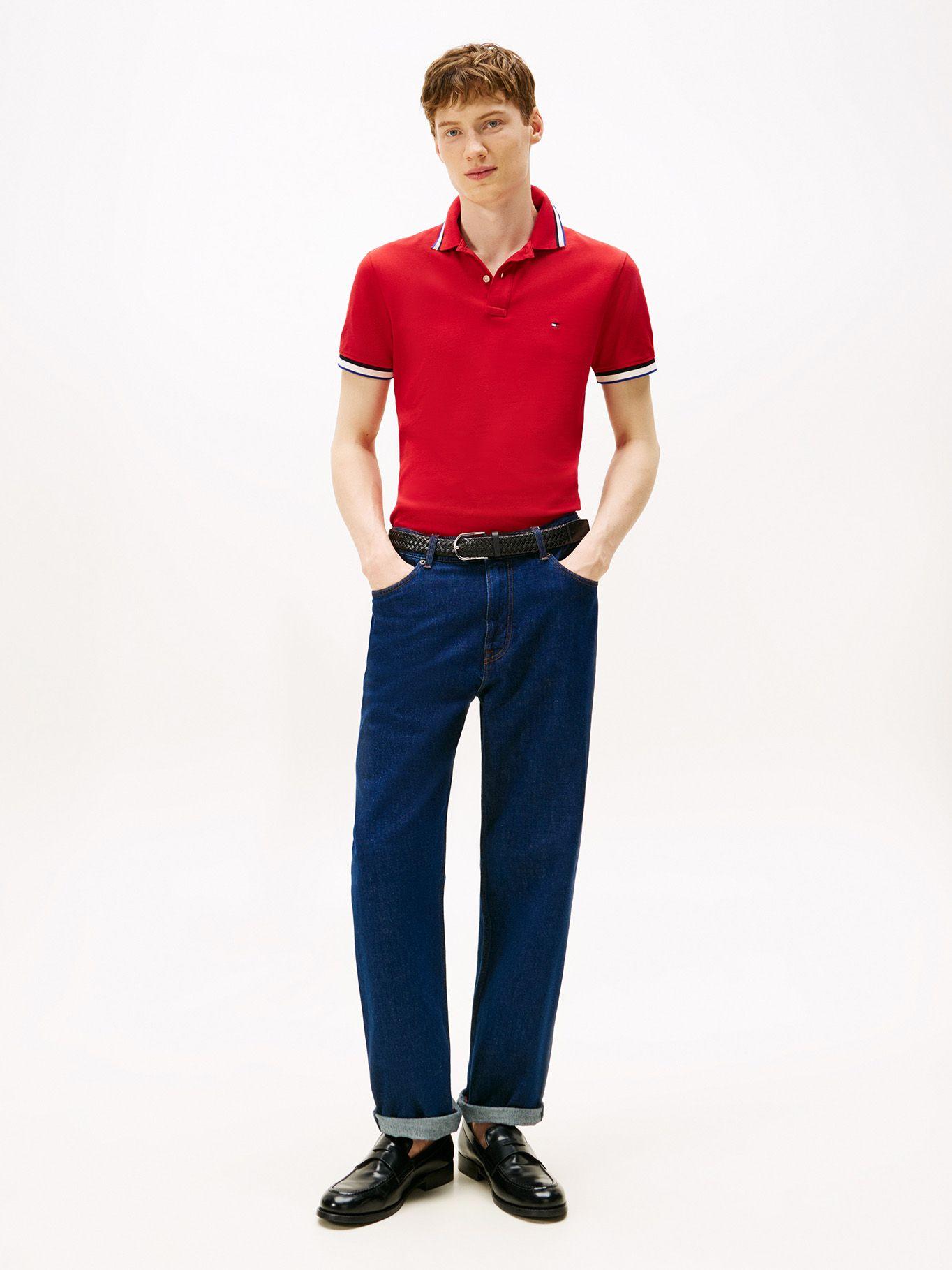 Polo Slim Fit Con Logo Rojo Tommy Hilfiger-1