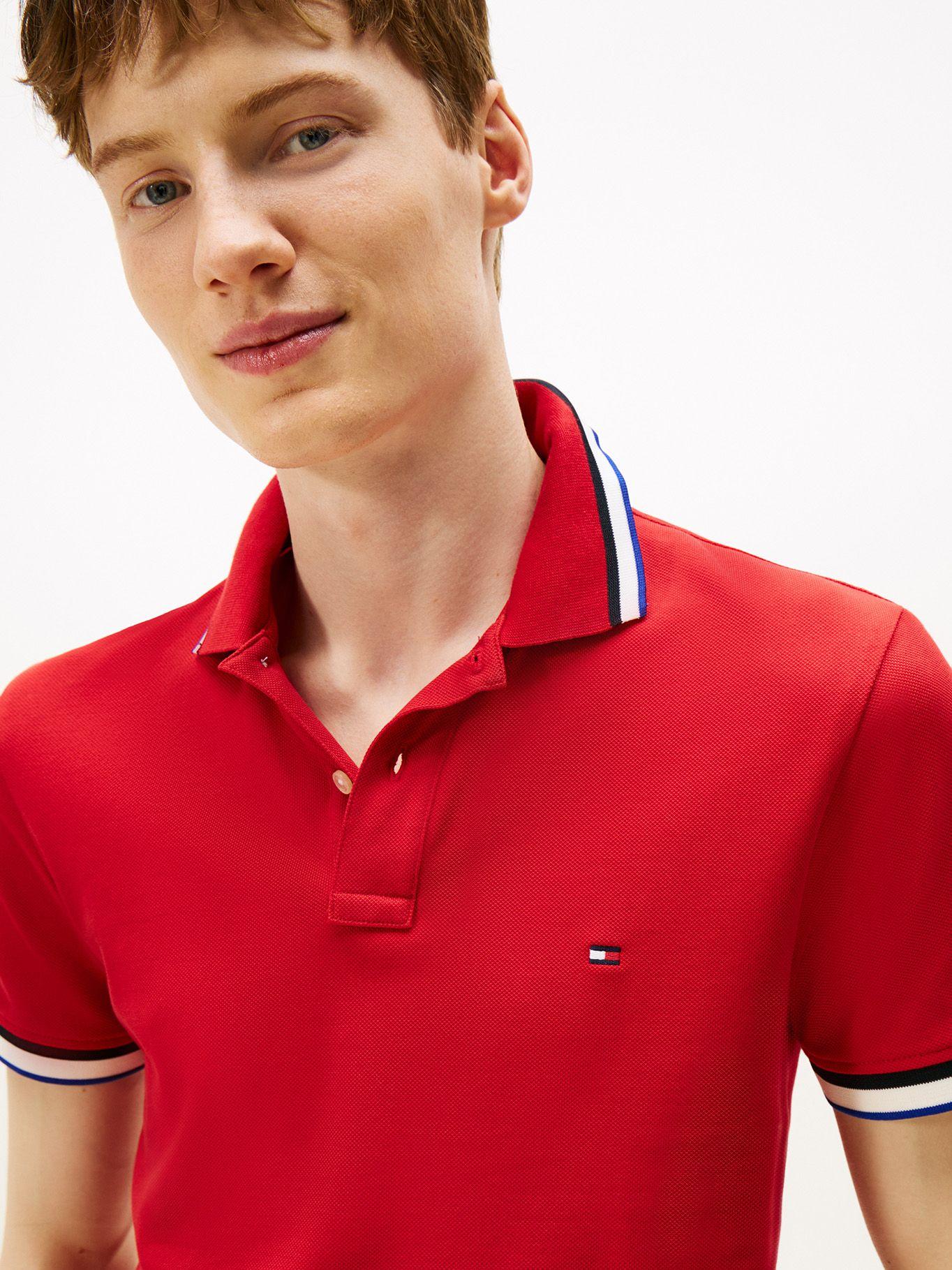 Polo Slim Fit Con Logo Rojo Tommy Hilfiger-3