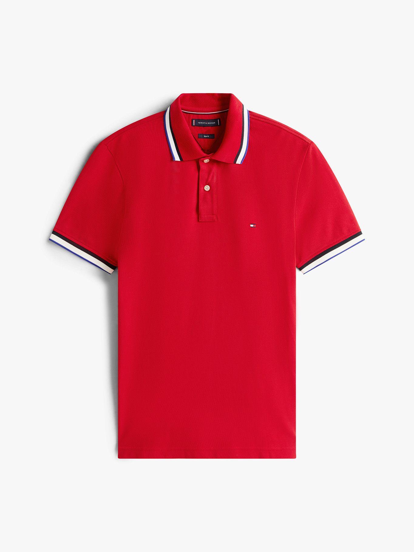 Polo Slim Fit Con Logo Rojo Tommy Hilfiger-4
