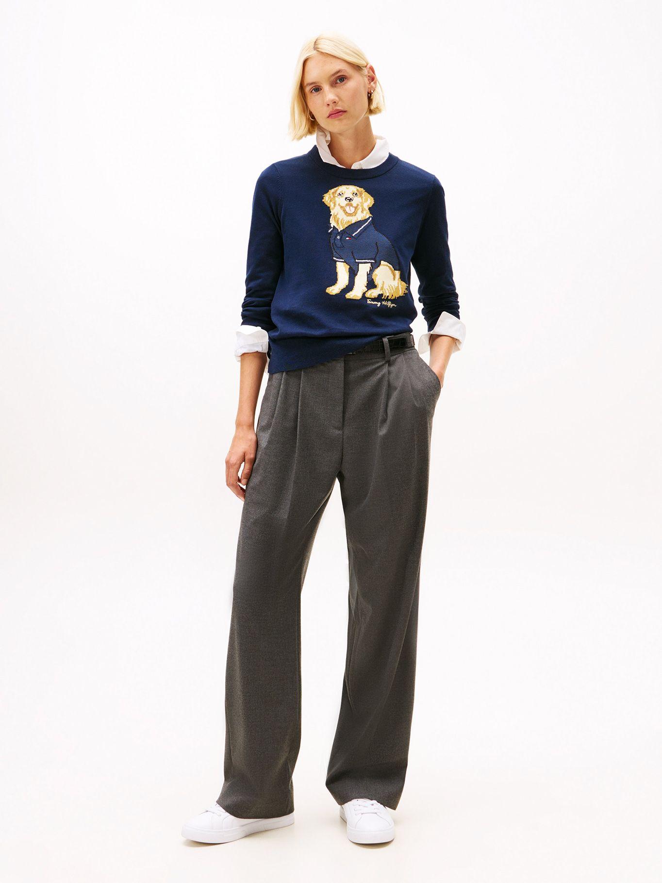 Sweater Con Logo De Perro Azul Tommy Hilfiger-1