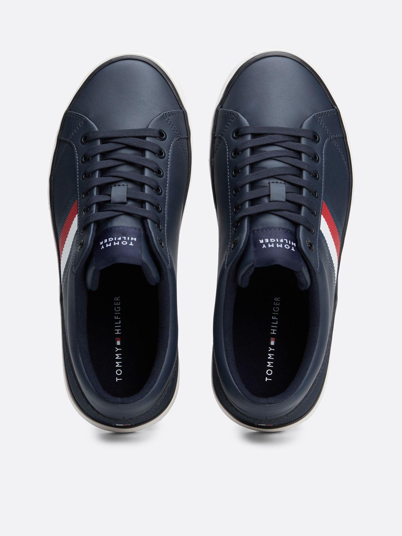 Zapatillas Core Stripe De Cuero Azul Tommy Hilfiger-2