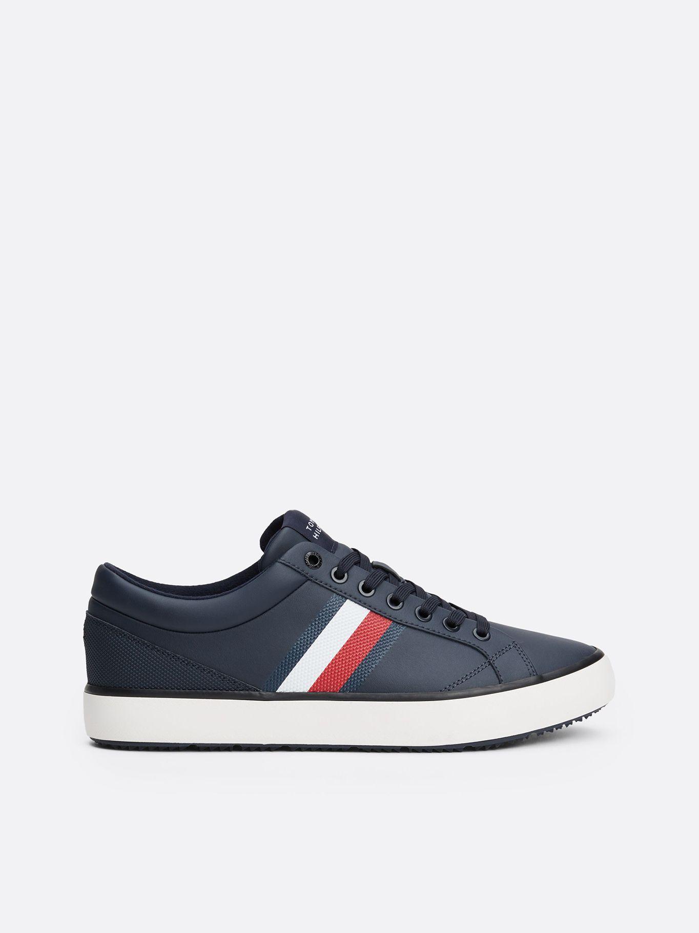Zapatillas Core Stripe De Cuero Azul Tommy Hilfiger-4