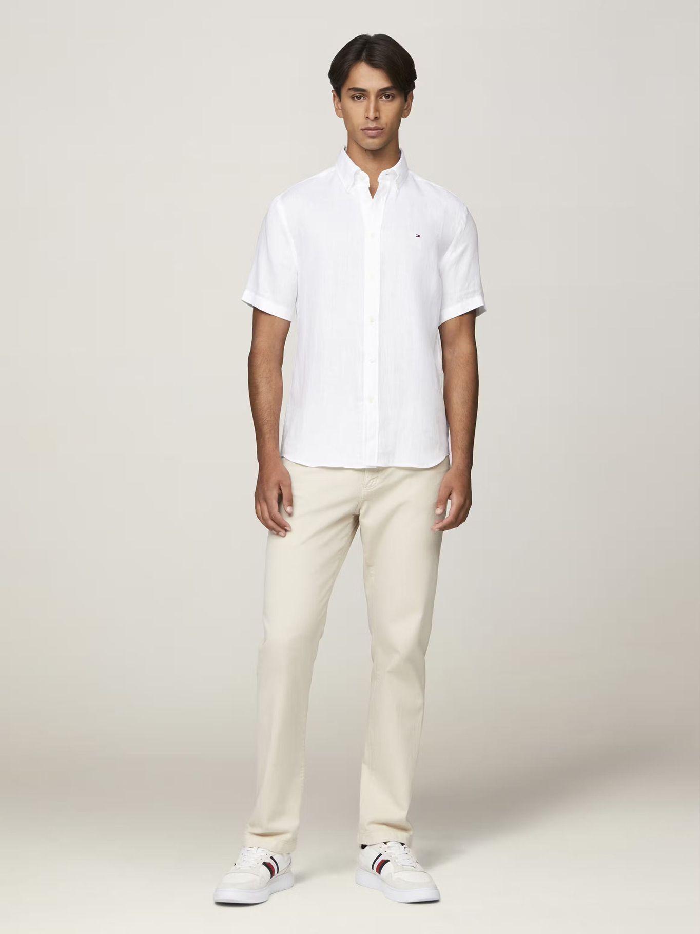 Camisa Premium Lino Regular Fit Blanco Tommy Hilfiger-1