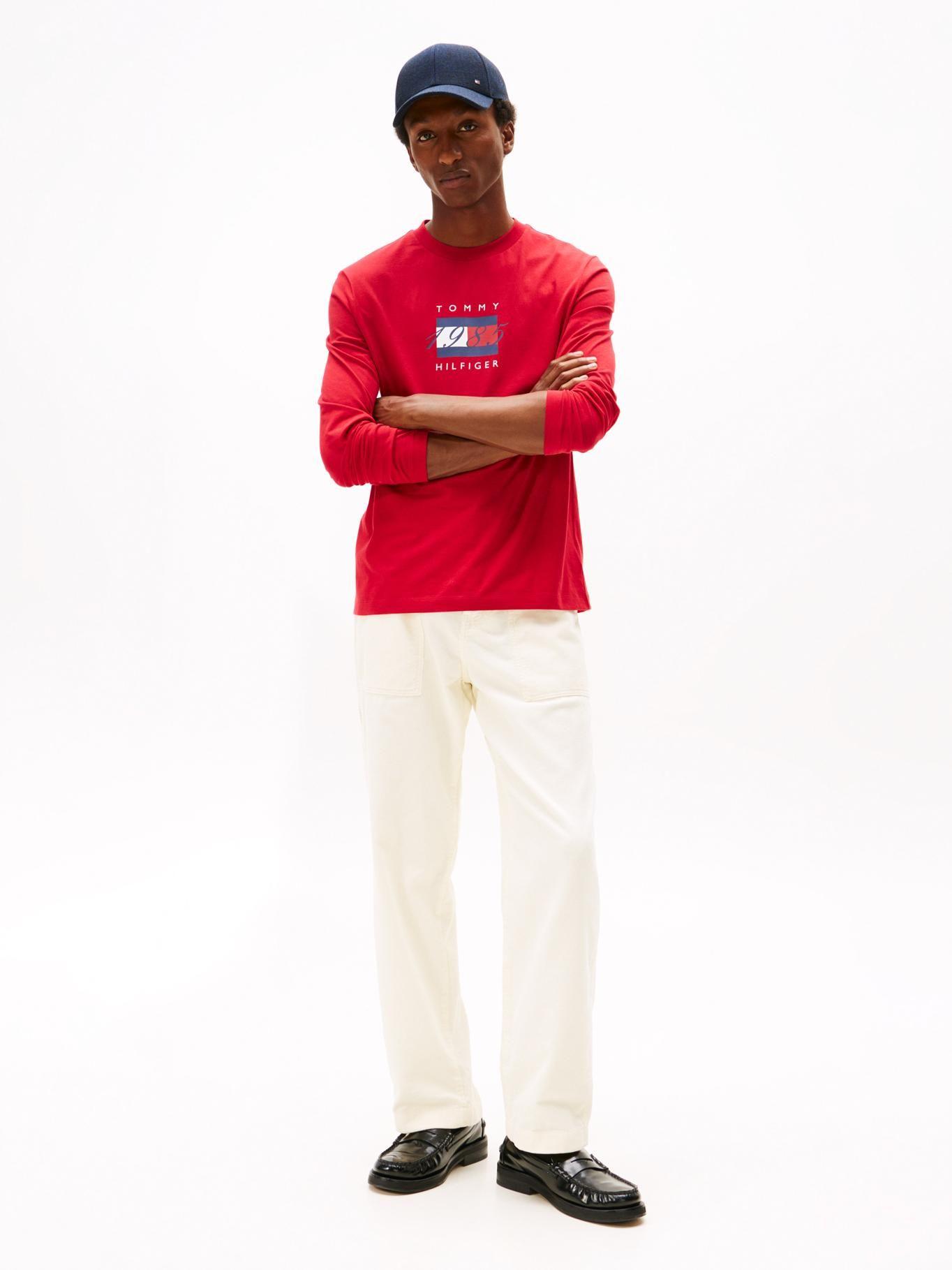 Polera Linear Flag Graphic Logo Rojo Tommy Hilfiger-1