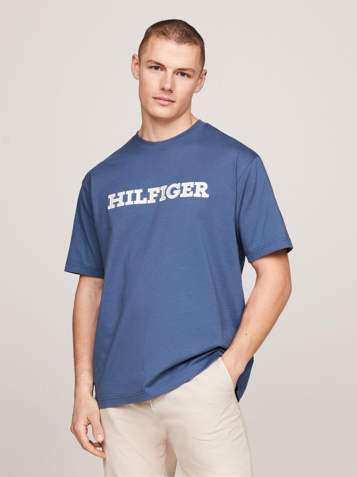 Polera Con Logo Monotype Bordado Azul Tommy Hilfiger-0