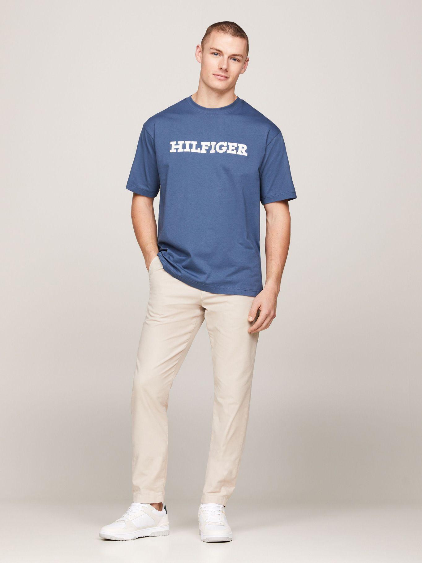 Polera Con Logo Monotype Bordado Azul Tommy Hilfiger-1