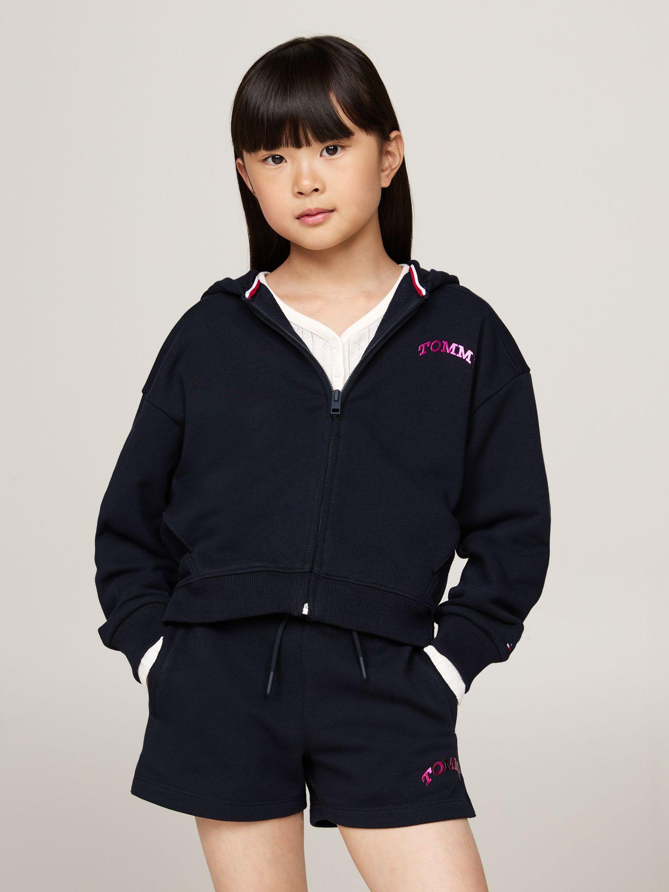 Polerón Hoodie De Niña Varsity Logo Azul Tommy Hilfiger-0