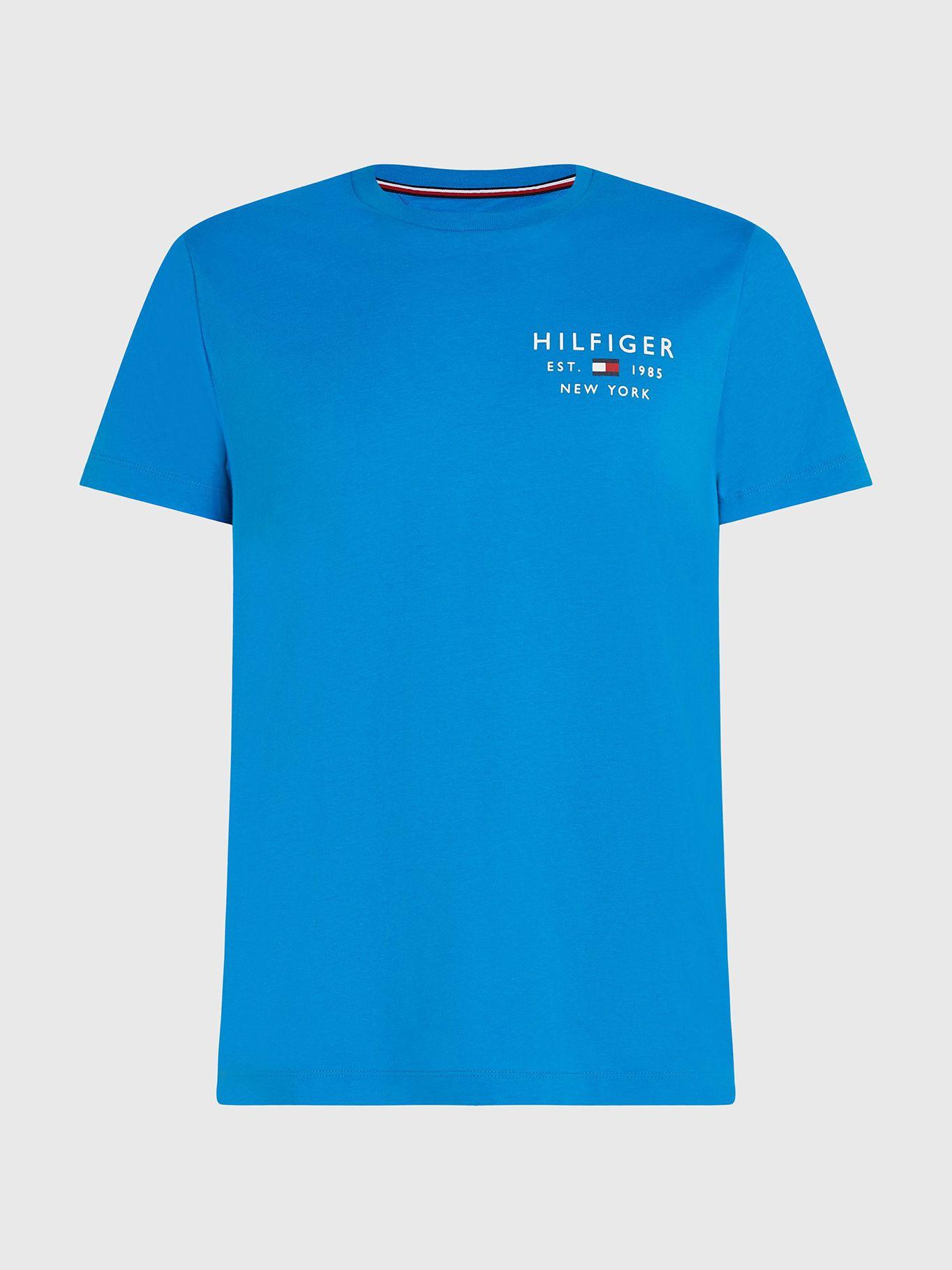 Polera Brand Small Logo Celeste Tommy Hilfiger-4