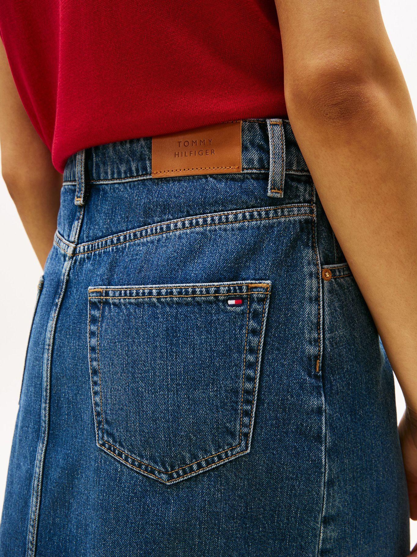 Falda Denim De Corte Recto Azul Tommy Hilfiger-3