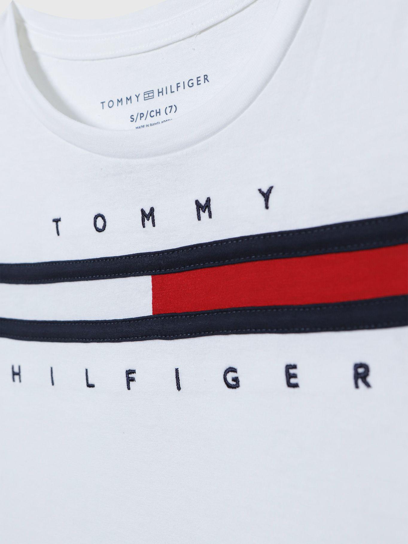 Polera De Niña Pieced Flag Logo Blanco Tommy Hilfiger-2