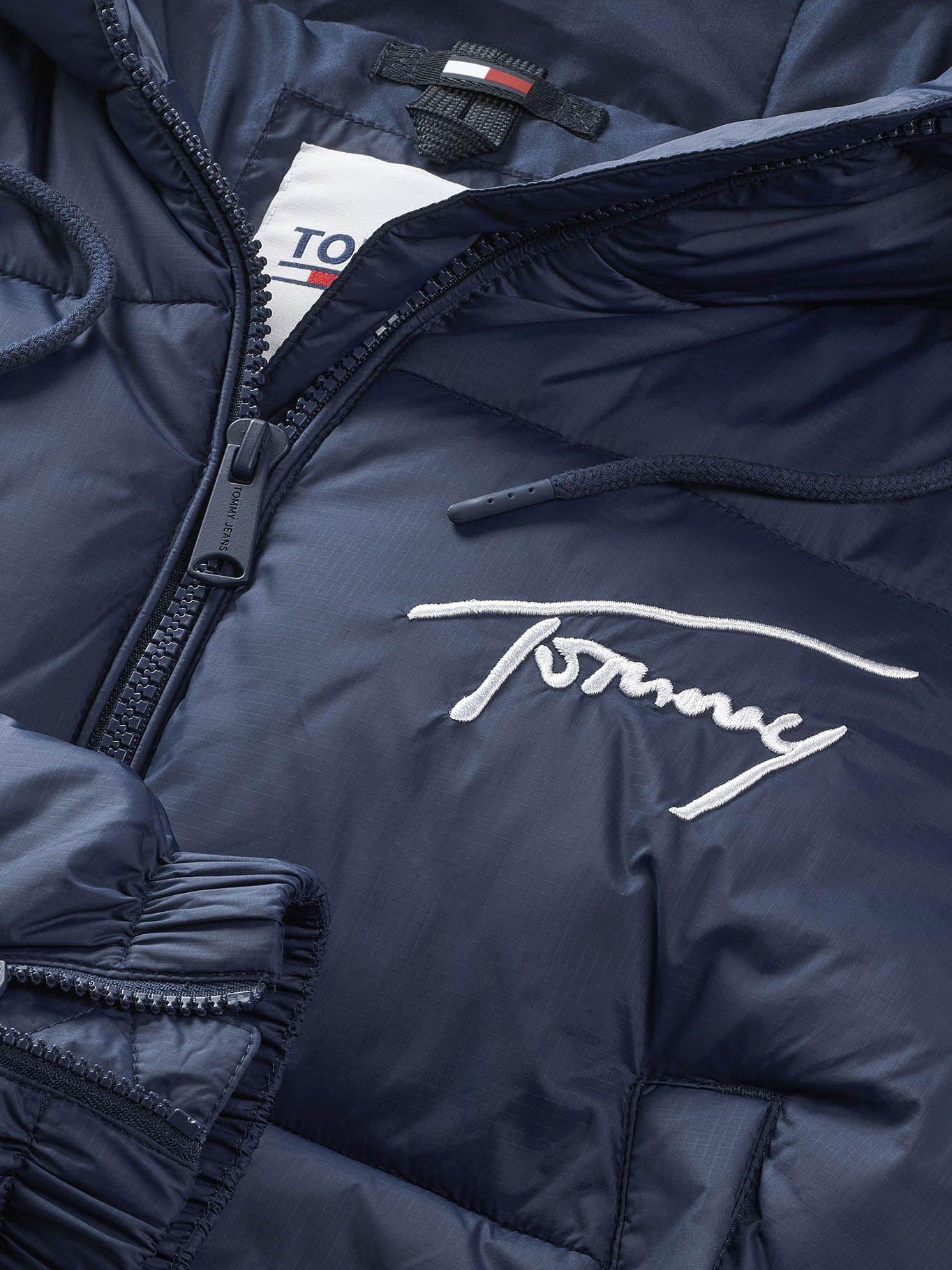 Parka Cropped Signature Logo Azul Tommy Hilfiger-2
