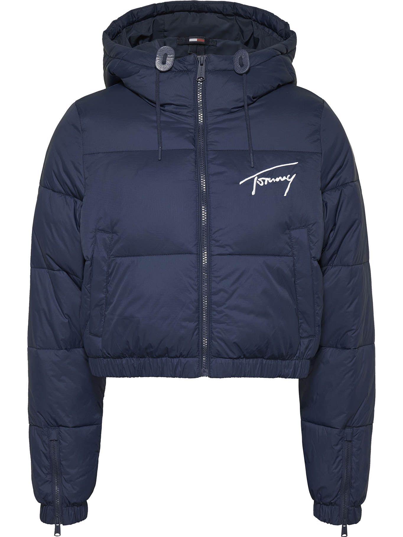 Parka Cropped Signature Logo Azul Tommy Hilfiger-0