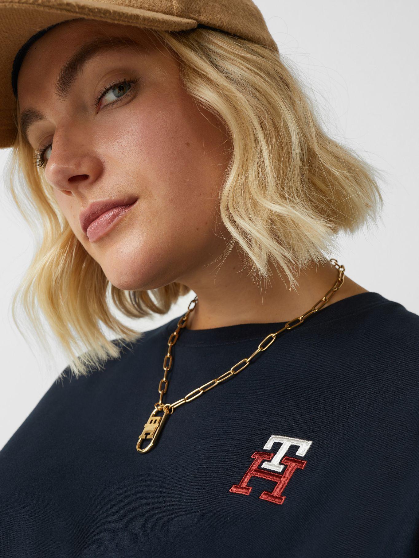 Polera Curve Monogram Logo Azul Tommy Hilfiger-3