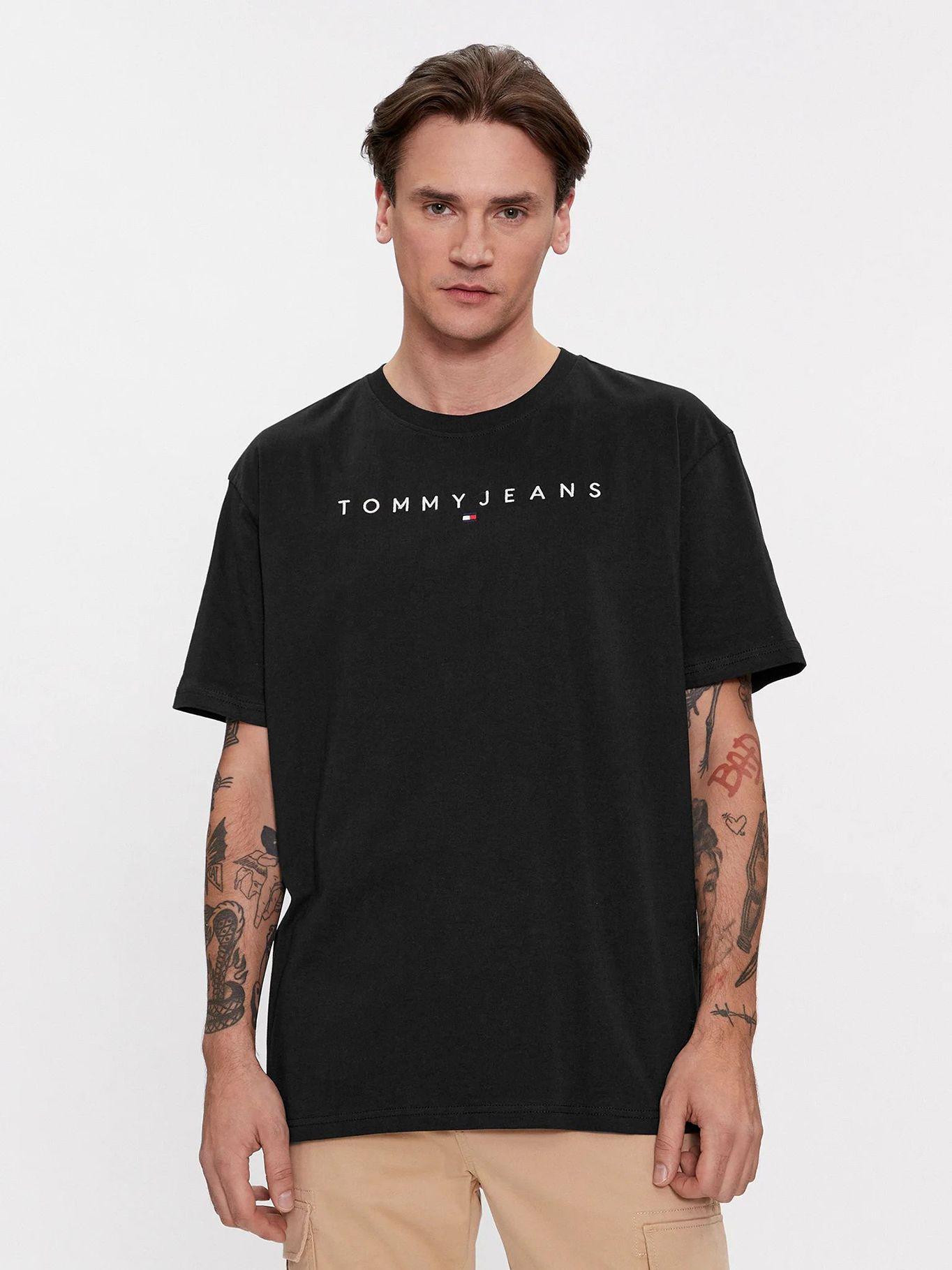 Polera Regular Linear Logo Negro Tommy Jeans-0