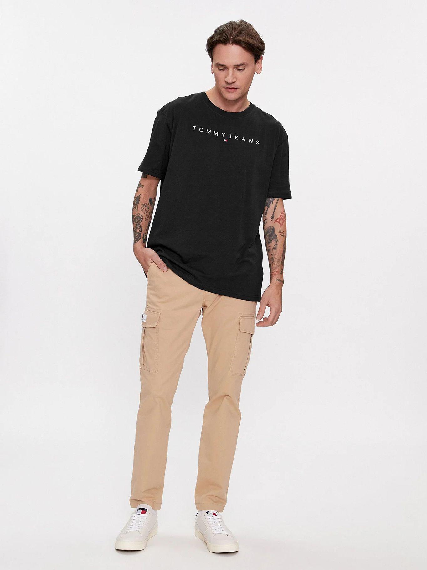 Polera Regular Linear Logo Negro Tommy Jeans-1
