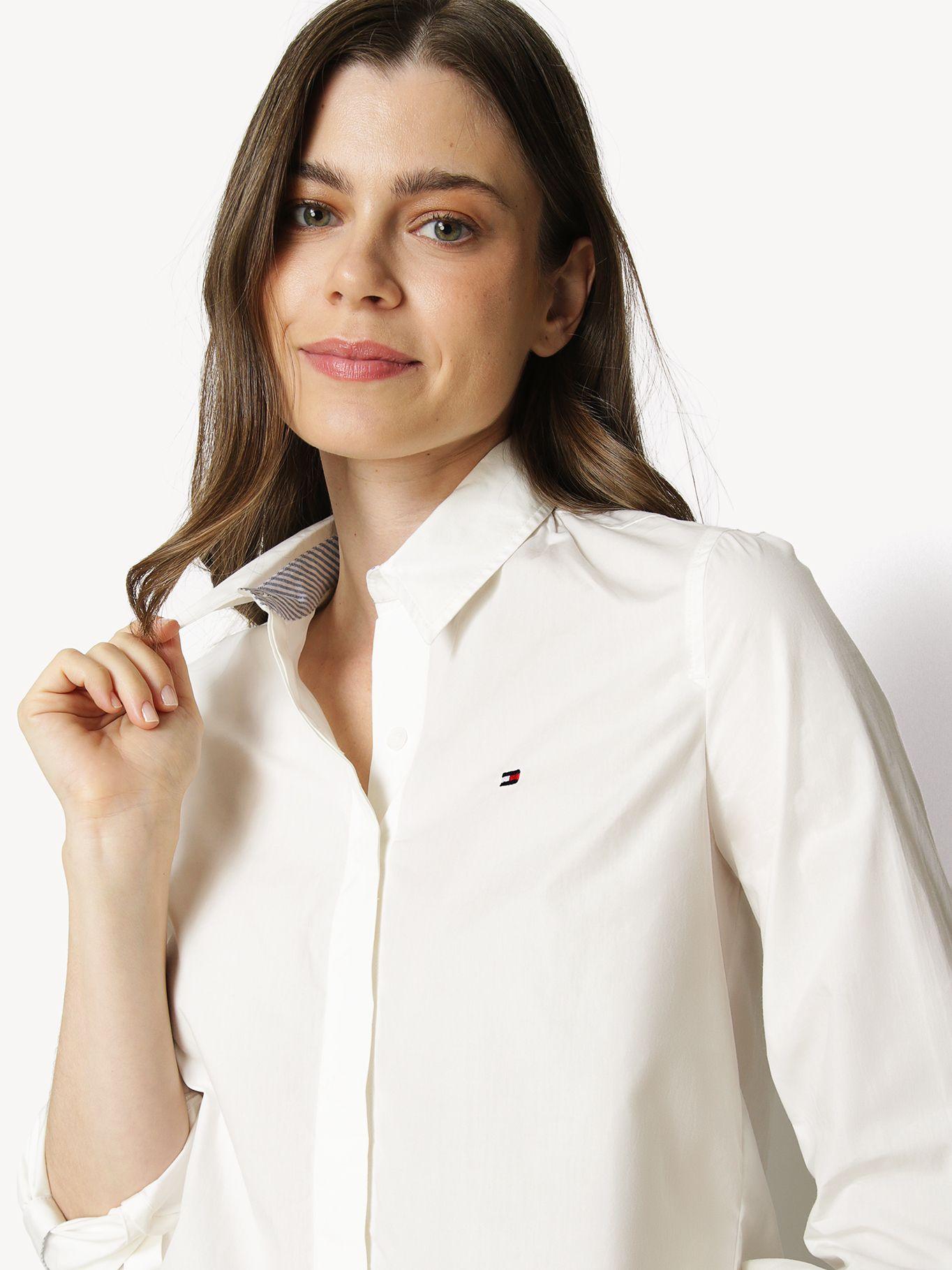 Camisa Classic Poplin Cropped Blanco Tommy Hilfiger-3