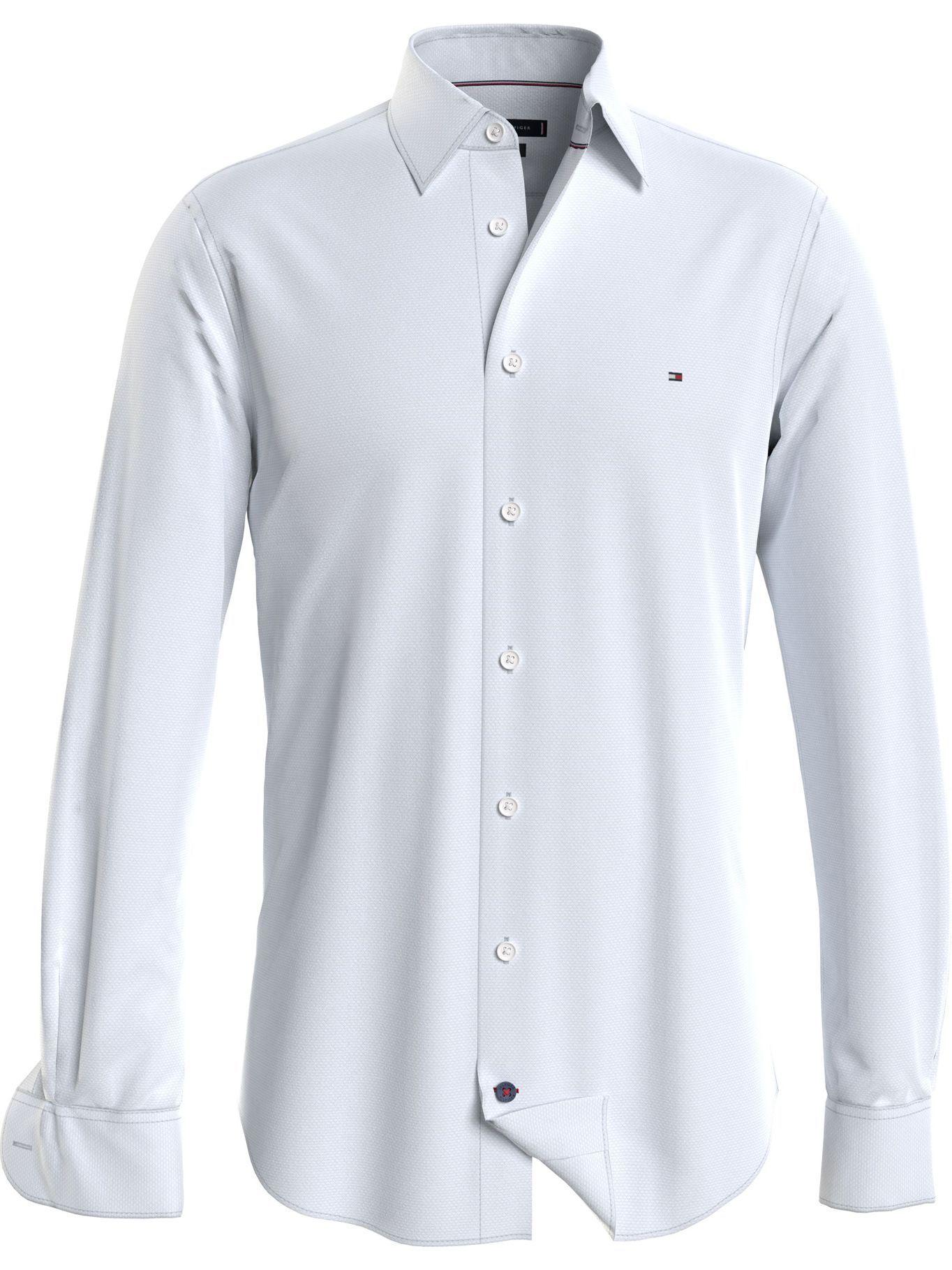 Camisa Dot Print Slim Fit Celeste Tommy Hilfiger-0