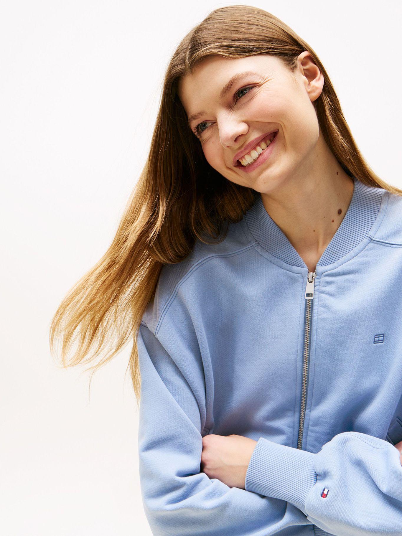 Polerón Tonal Bomber Celeste C2B Tommy Hilfiger-3