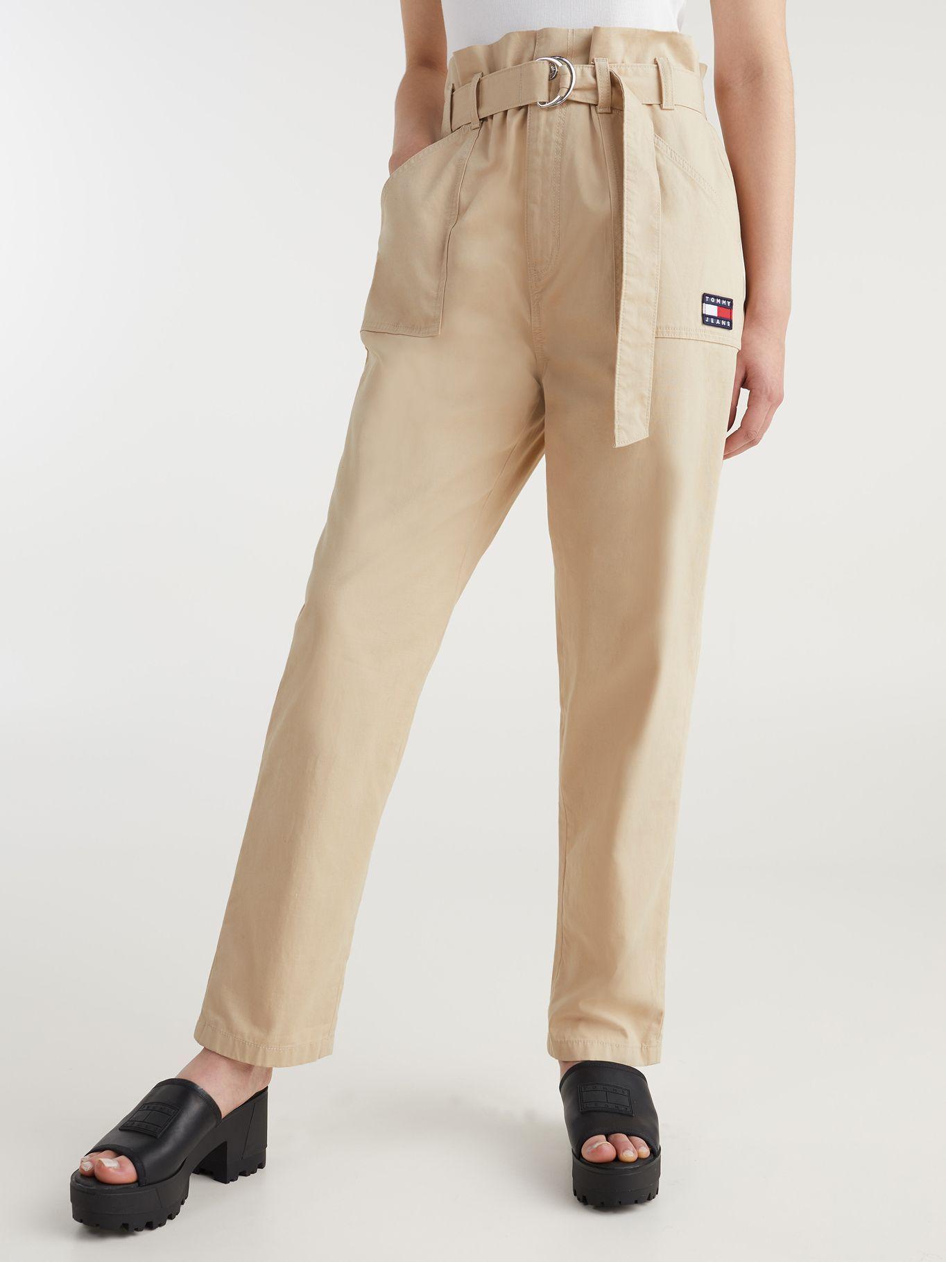 Pantalón Mom Paperbag Beige Tommy Jeans JN2-3